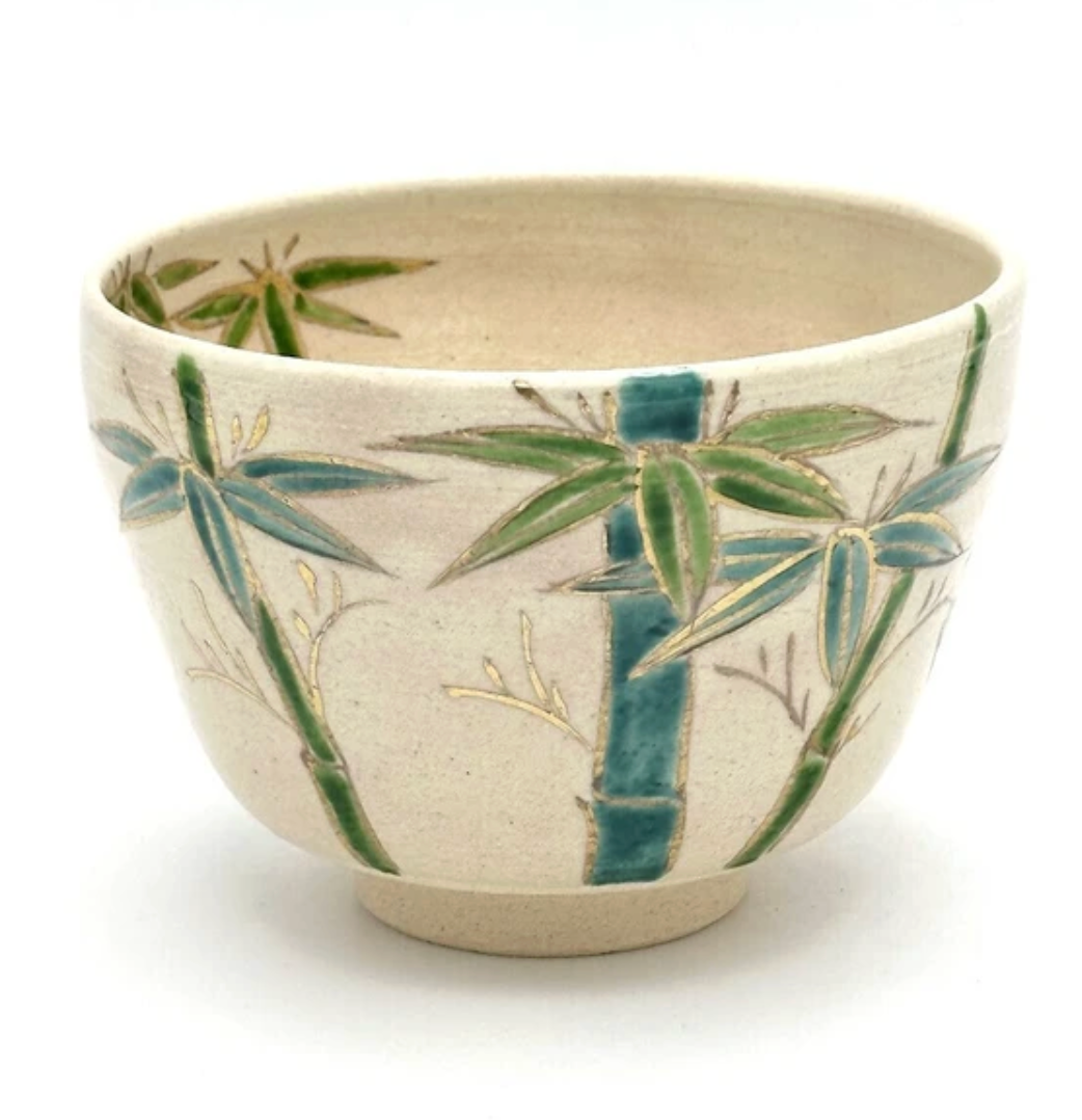 Nagomi: Kyo-yaki Matcha Bowl (京焼抹茶碗 Bamboo / 竹)