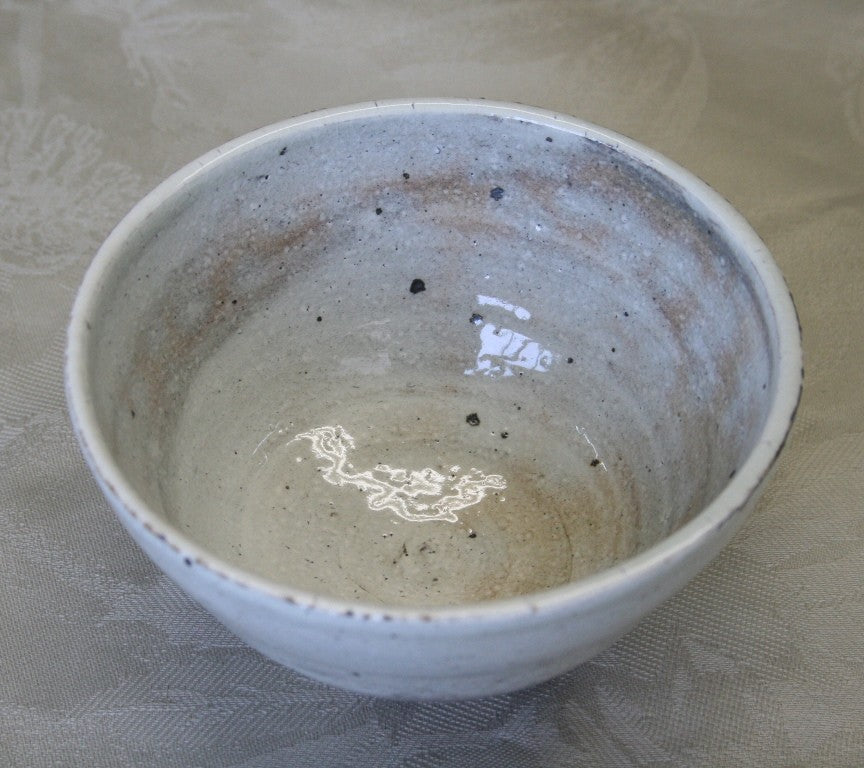 ヤマキイカイ Y1548:石堂窯 常滑白粉引抹茶碗 石堂粉引抹茶碗