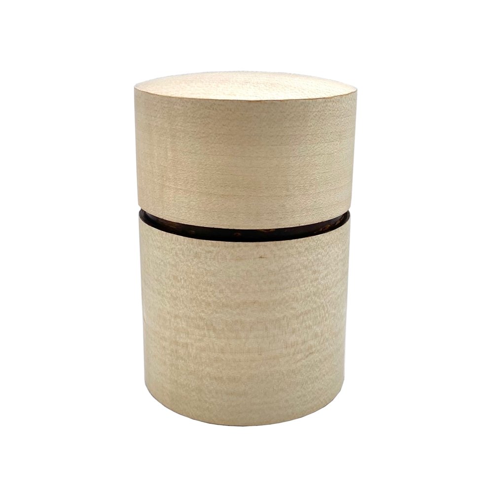 Fujiki Denshiro: Obizutsu Tea Canister - Kaede Maple 帯筒茶筒かえで - yumenet.live