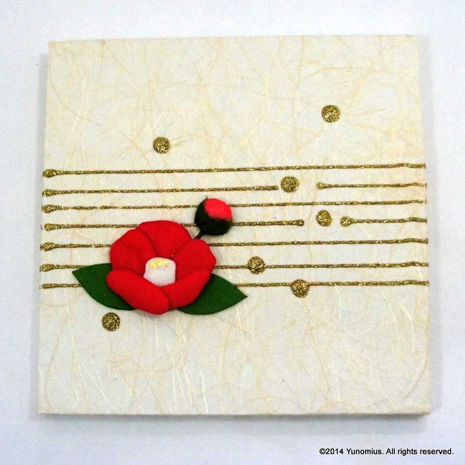 Hana & Haku: Tsubaki Flower Washi Paper Panel (White #4) - yumenet.live