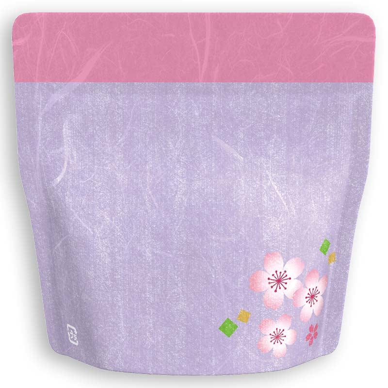 Yoshimura Pack 10157 Resealable Washi Paper Bag Sakura In Purple 桜の花柄 - yumenet.live