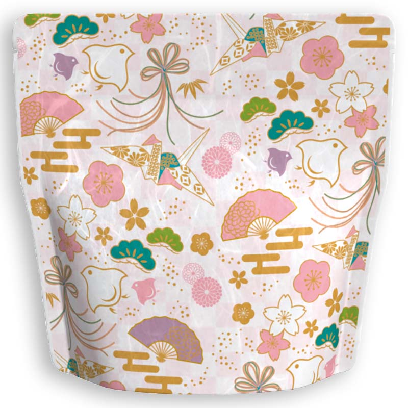 Yoshimura Pack 1403 Resealable Washi Paper Bag Chidori Ichimatsu 千鳥市松 - yumenet.live