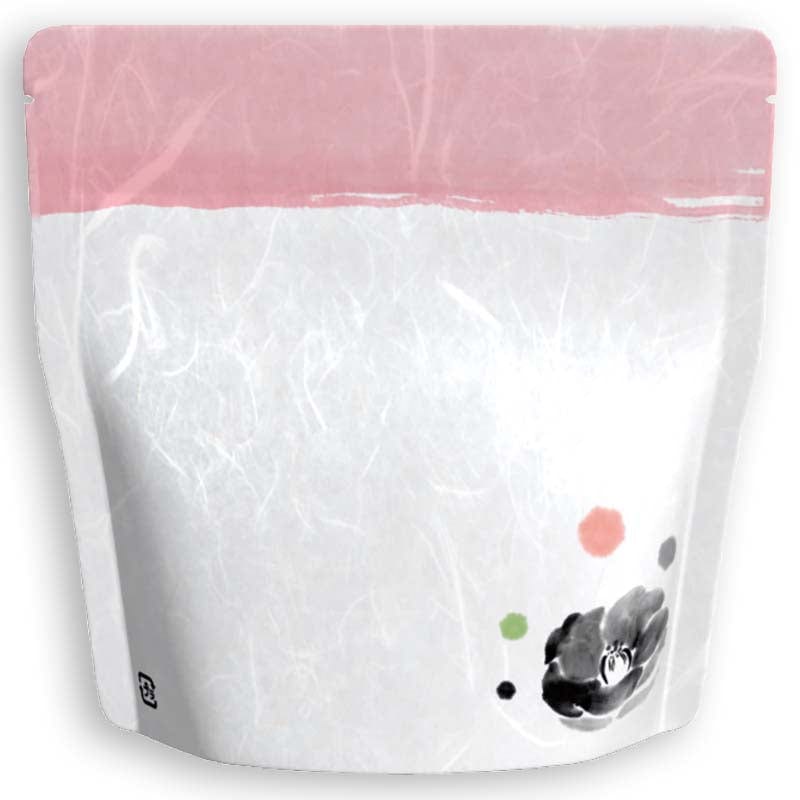 Yoshimura Pack 1404 Resealable Washi Paper Bag Calligraphy Tsubaki 筆もよう椿 - yumenet.live