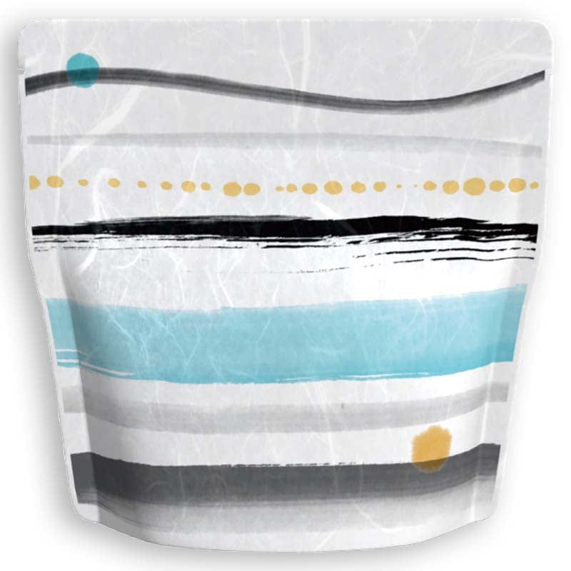 Yoshimura Pack 1405 Resealable Washi Paper Bag Calligraphy Sea 筆もよう海 - yumenet.live