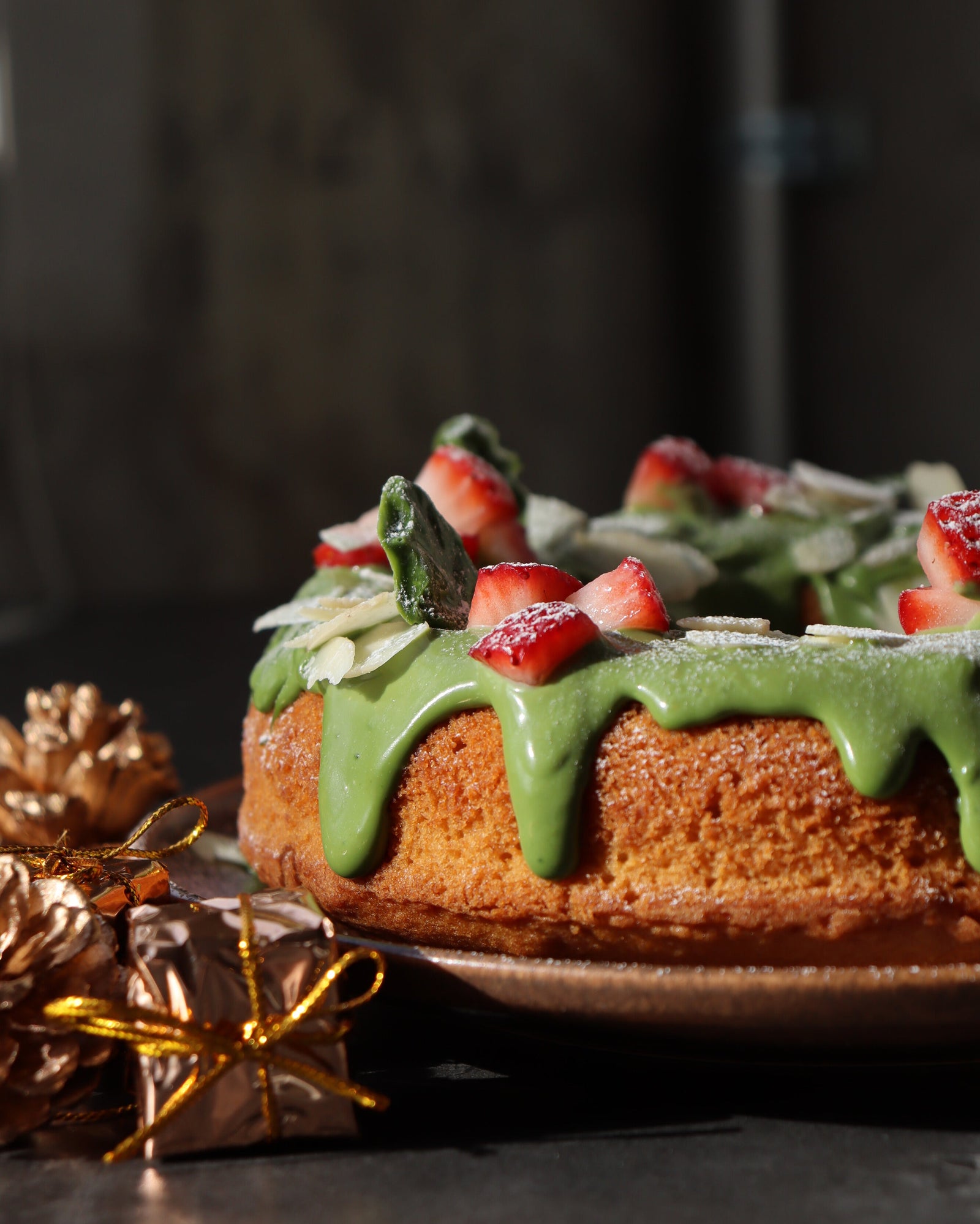 Wreath Cake with Matcha and Kinako Recipe by yumenet.live