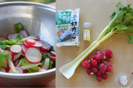 Recipe for Asazuke (浅漬け, Light-Pickled) of Small Red Radishes and Celery - yumenet.live
