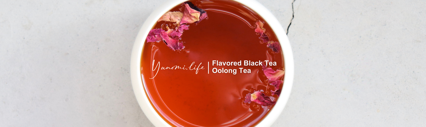 Flavored black and oolong tea banner by yumenet.live