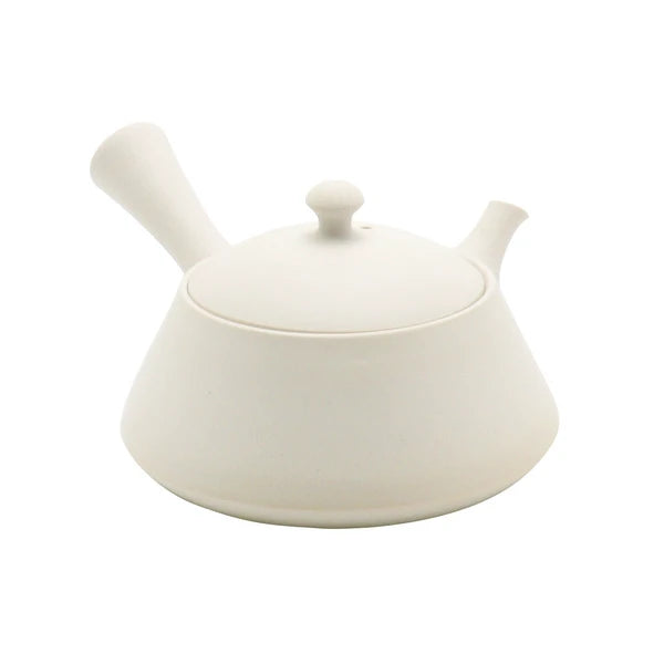 藤田徳太 Y337（限定）：たまご白三角 常滑急須（セラミックメッシュストレーナー付き）（230ml）