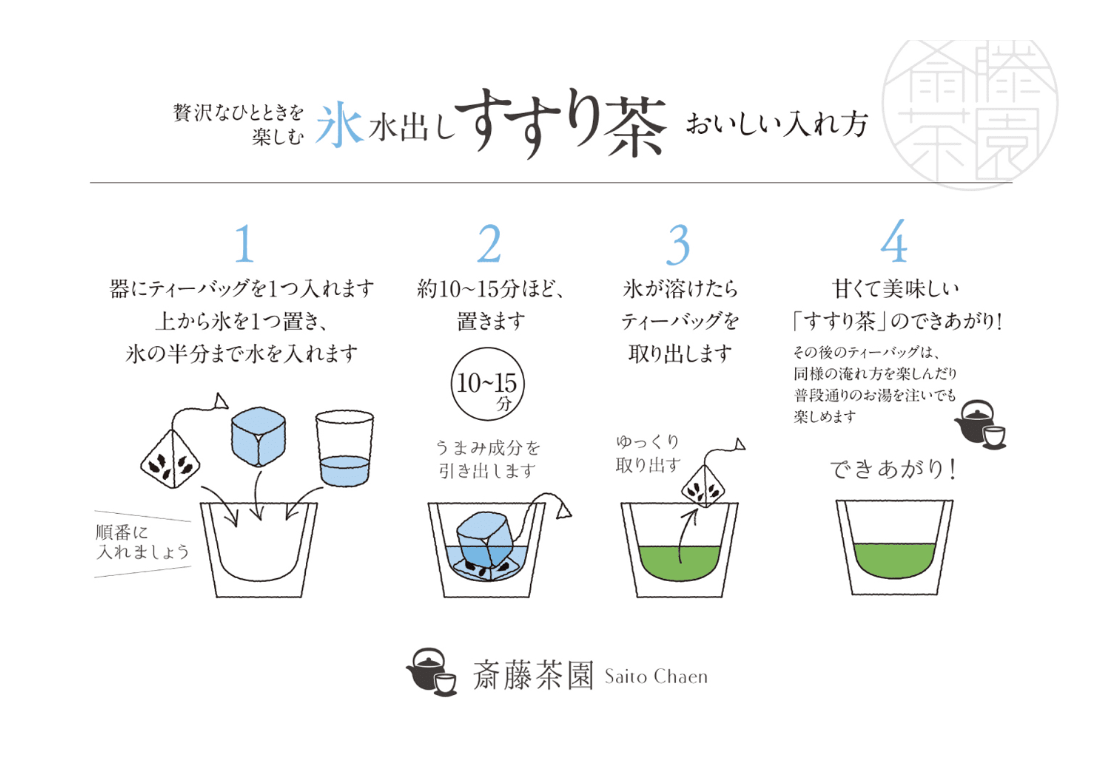 #1118 Saito Tea Garden: Yame Ice-Brewed "Susuri-cha" Tea Bags / 斉藤茶園：氷水だし「すすり茶」ティーバッグ yumenet.live