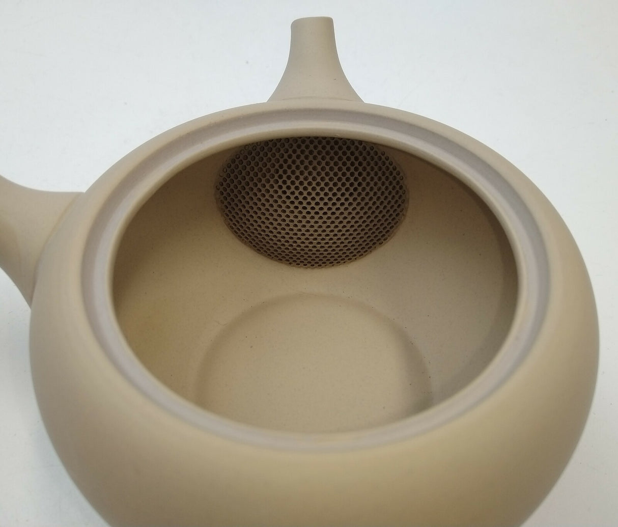 高助窯 (Y112) 高資陶苑：常滑急須 茶ポット 浅丸陶メッシュストレーナー 300ml