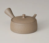 Gyokkou Kiln: Yakijime Tokoname Textured Kyusu Tea Pot (160 ml) 玉光焼締平型急須