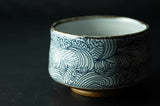 Aranami Waves Pattern Matcha Bowl in Wooden Gift Box