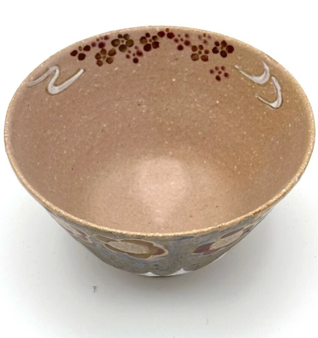 Nagomi: Kyo-yaki Matcha Bowl (京焼抹茶碗  Ume & Mt. Fuji / 梅と富士山）