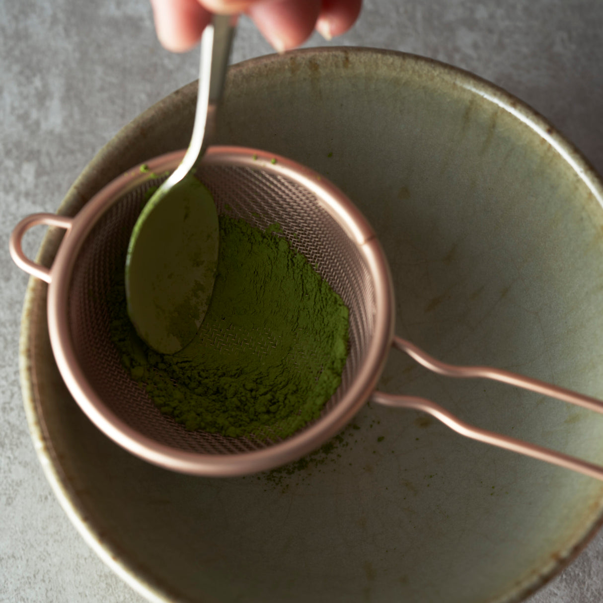 Three Snow: Matcha Chakoshi / Tea Strainer (Pink Gold - blackens as it ages)