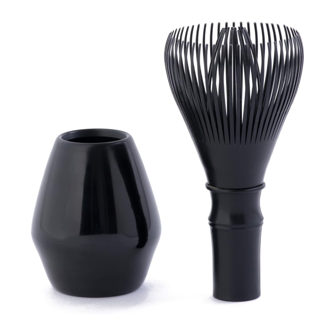 Resin Matcha Tea Whisk with holder (black/green/brown/beige/pink)