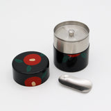 Korindo Echizen: Urushi Tea Canister Kuro-Tsubaki - 光琳堂 越前漆器: うるし茶筒「黒椿」