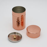 Mirror-Finished Hammered Copper Tea Canister / Handcrafted in Tsubame