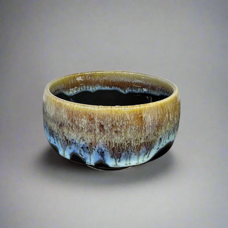 Saikai Ceramics: Hakuwan - Jatenmoku, Porcelain Matcha Bowl with Gift Box - yumenet.live