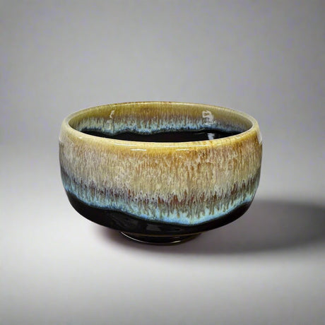 Saikai Ceramics: Hakuwan - Jatenmoku, Porcelain Matcha Bowl with Gift Box - yumenet.live