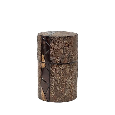 Fujiki Denshiro: Frosted Oyamazakura Bark Chazutsu (Vertical Stripe) by Arakawa Keitaro 総皮茶筒 大山桜 霜降皮 縦（荒川慶太郎　作） - yumenet.live