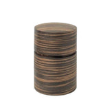 Fujiki Denshiro: Obizutsu Tea Canister - Ebony Wood Grain 帯筒　茶筒（大）黒檀柾目 - yumenet.live