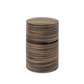 Fujiki Denshiro: Obizutsu Tea Canister - Ebony Wood Grain 帯筒　茶筒（大）黒檀柾目 - yumenet.live
