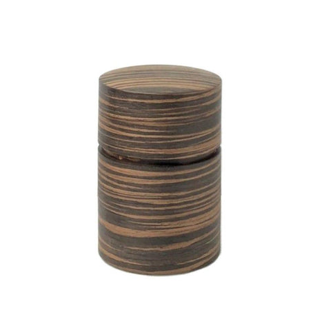 Fujiki Denshiro: Obizutsu Tea Canister - Ebony Wood Grain 帯筒　茶筒（大）黒檀柾目 - yumenet.live