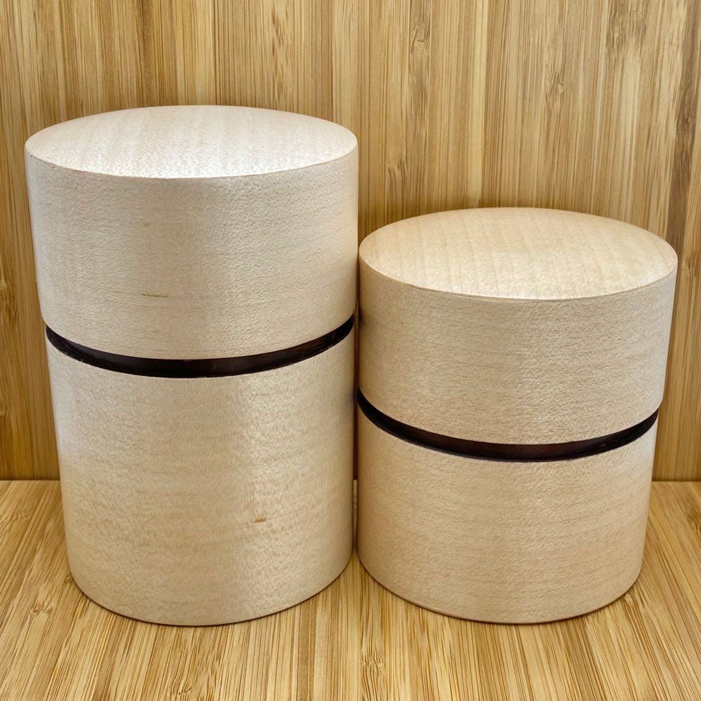 Fujiki Denshiro: Obizutsu Tea Canister - Kaede Maple 帯筒茶筒かえで - yumenet.live