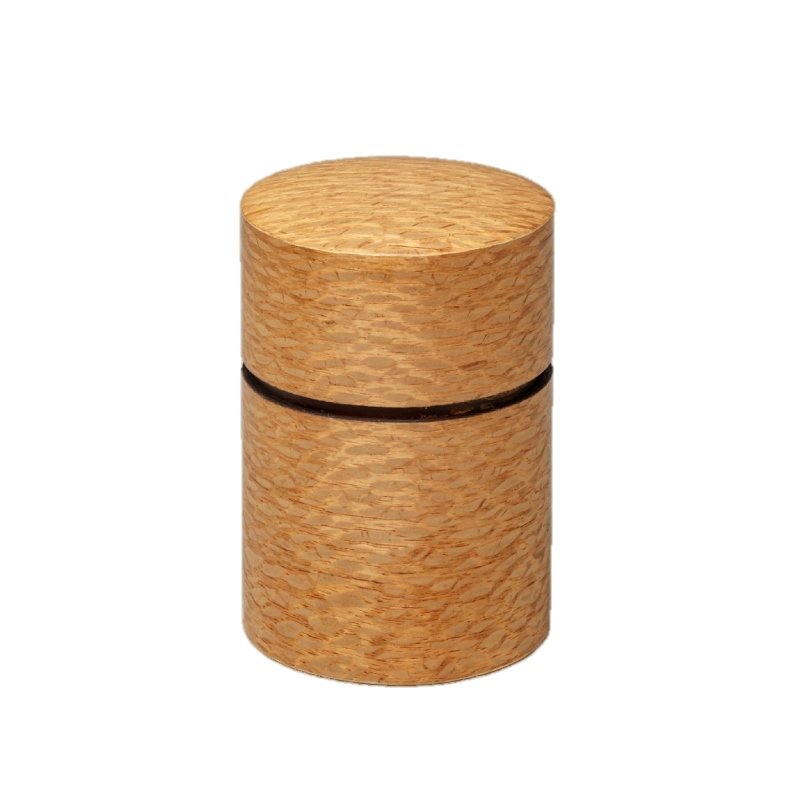 Fujiki Denshiro: Obizutsu Tea Canister - Silky Oak 帯筒茶筒シルキーオーク - yumenet.live