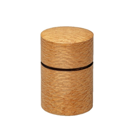 Fujiki Denshiro: Obizutsu Tea Canister - Silky Oak 帯筒茶筒シルキーオーク - yumenet.live