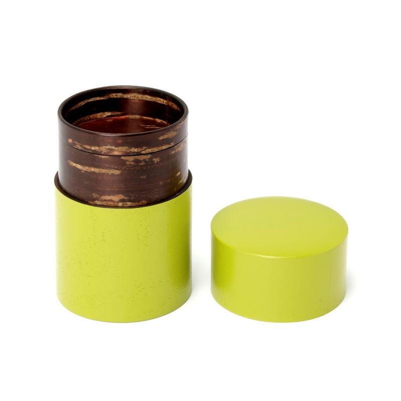 Fujiki Denshiro: Obizutsu Tea Canister - Wakaba 帯筒茶筒わかば - yumenet.live