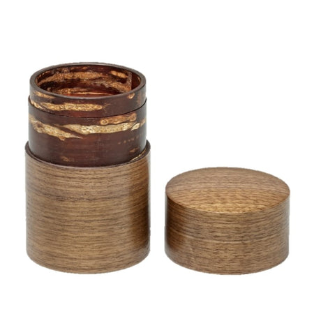 Fujiki Denshiro: Obizutsu Tea Canister - Walnut 帯筒茶筒くるみ - yumenet.live