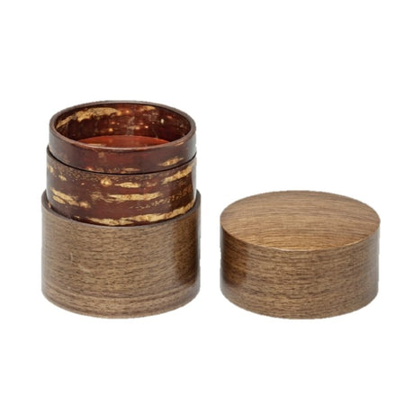 Fujiki Denshiro: Obizutsu Tea Canister - Walnut 帯筒茶筒くるみ - yumenet.live