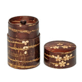 Fujiki Denshiro: Sakura Blossom Design Chazutsu 総皮茶筒 散花 - yumenet.live