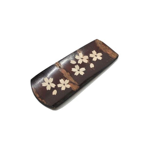 Fujiki Denshiro: Tatami Sakura Bark Tea Scoop Chasaji - Plain Bark with Sakura たたみ茶箕 無地皮 散花 - yumenet.live