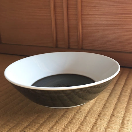 Hakusan Porcelain: Hasamiyaki Bowl - "Threads of Hemp" (Indigo or Sepia) - yumenet.live