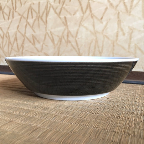 Hakusan Porcelain: Hasamiyaki Bowl - "Threads of Hemp" (Indigo or Sepia) - yumenet.live
