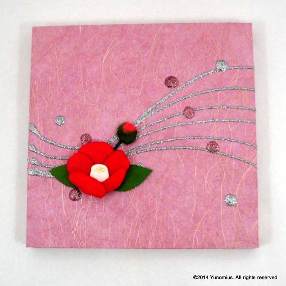 Hana & Haku: Tsubaki Flower Washi Paper Panel (Pink #1) - yumenet.live