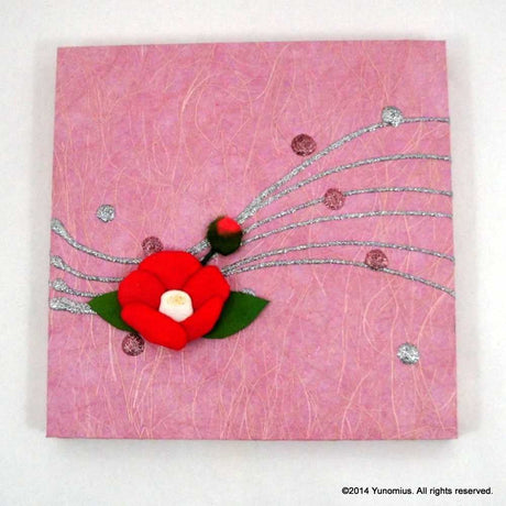 Hana & Haku: Tsubaki Flower Washi Paper Panel (Pink #1) - yumenet.live