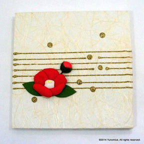 Hana & Haku: Tsubaki Flower Washi Paper Panel (White #4) - yumenet.live