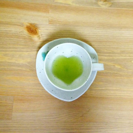 Hiroshi Hirai: Heart Shaped Cup & Saucer Set, Green Accents - yumenet.live