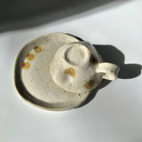 Hiroshi Hirai: Heart Shaped Cup & Saucer Set, Yellow Accents - yumenet.live