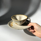 Hiroshi Hirai: Heart Shaped Cup & Saucer Set, Yellow Accents - yumenet.live