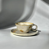 Hiroshi Hirai: Heart Shaped Cup & Saucer Set, Yellow Accents - yumenet.live