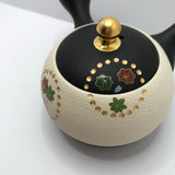 Isobe Ceramics mi122: Tokoname Kyusu Golden Autumn Leaves by Shouhou 200 ml 金彩紅葉桜 - yumenet.live