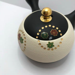 Isobe Ceramics mi122: Tokoname Kyusu Golden Autumn Leaves by Shouhou 200 ml 金彩紅葉桜 - yumenet.live