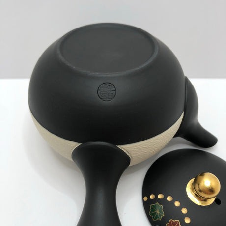 Isobe Ceramics mi122: Tokoname Kyusu Golden Autumn Leaves by Shouhou 200 ml 金彩紅葉桜 - yumenet.live