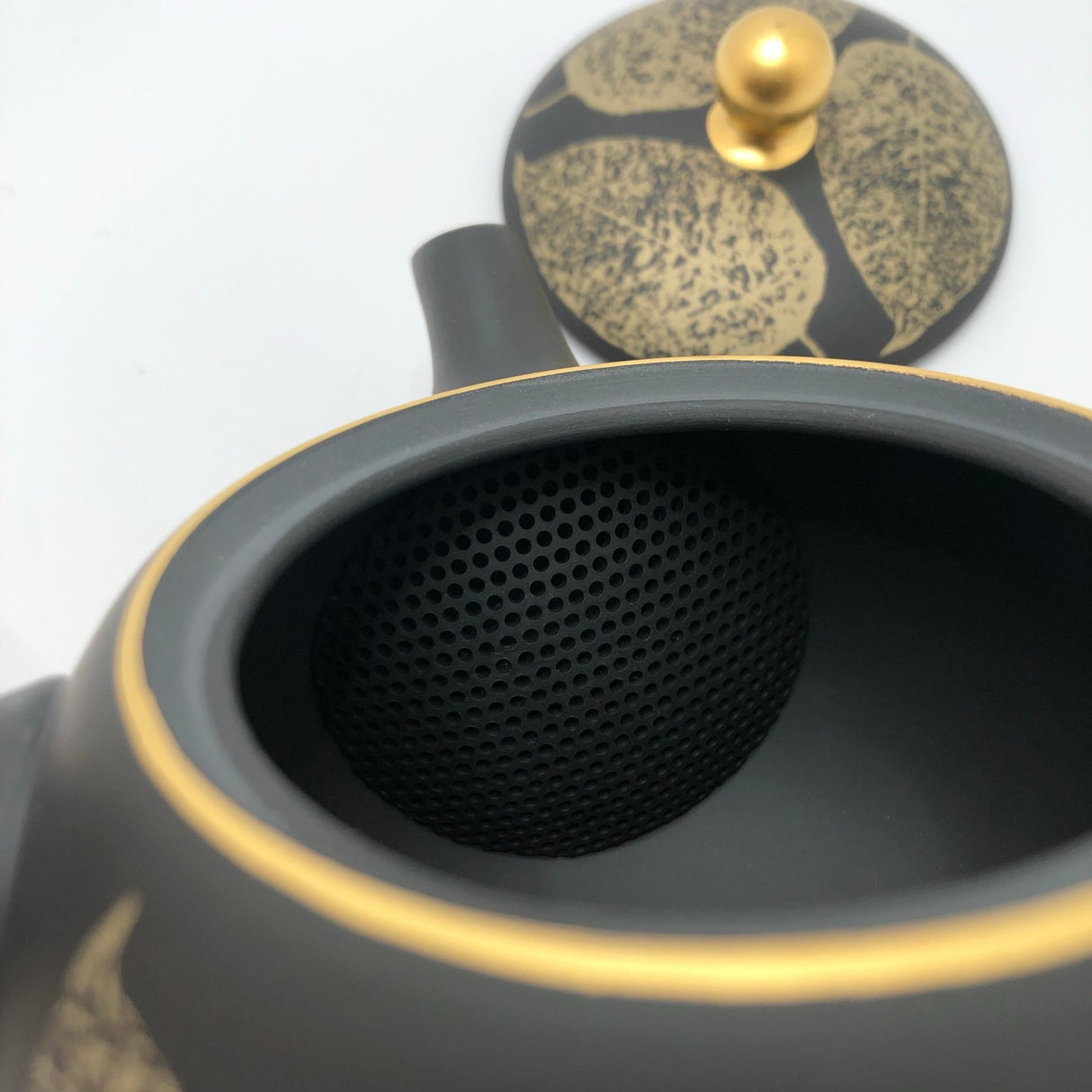 Isobe Ceramics mi124: Tokoname Kyusu Shouhou 200 ml 金彩木の葉 - yumenet.live