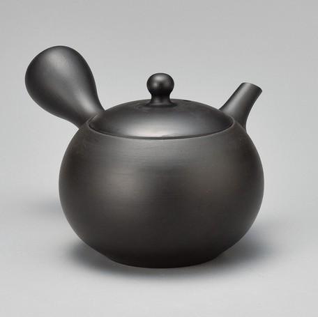 Jinsui Kiln M386: Komaru - Tokoname Kyusu Tea Pot (180 cc, Black, Yamaki Ikai) 常滑・人水・コマル・黒 - yumenet.live