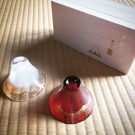 Kimoto Glass: Shofukuhai Mt. Fuji Gold Red and Gold White - yumenet.live